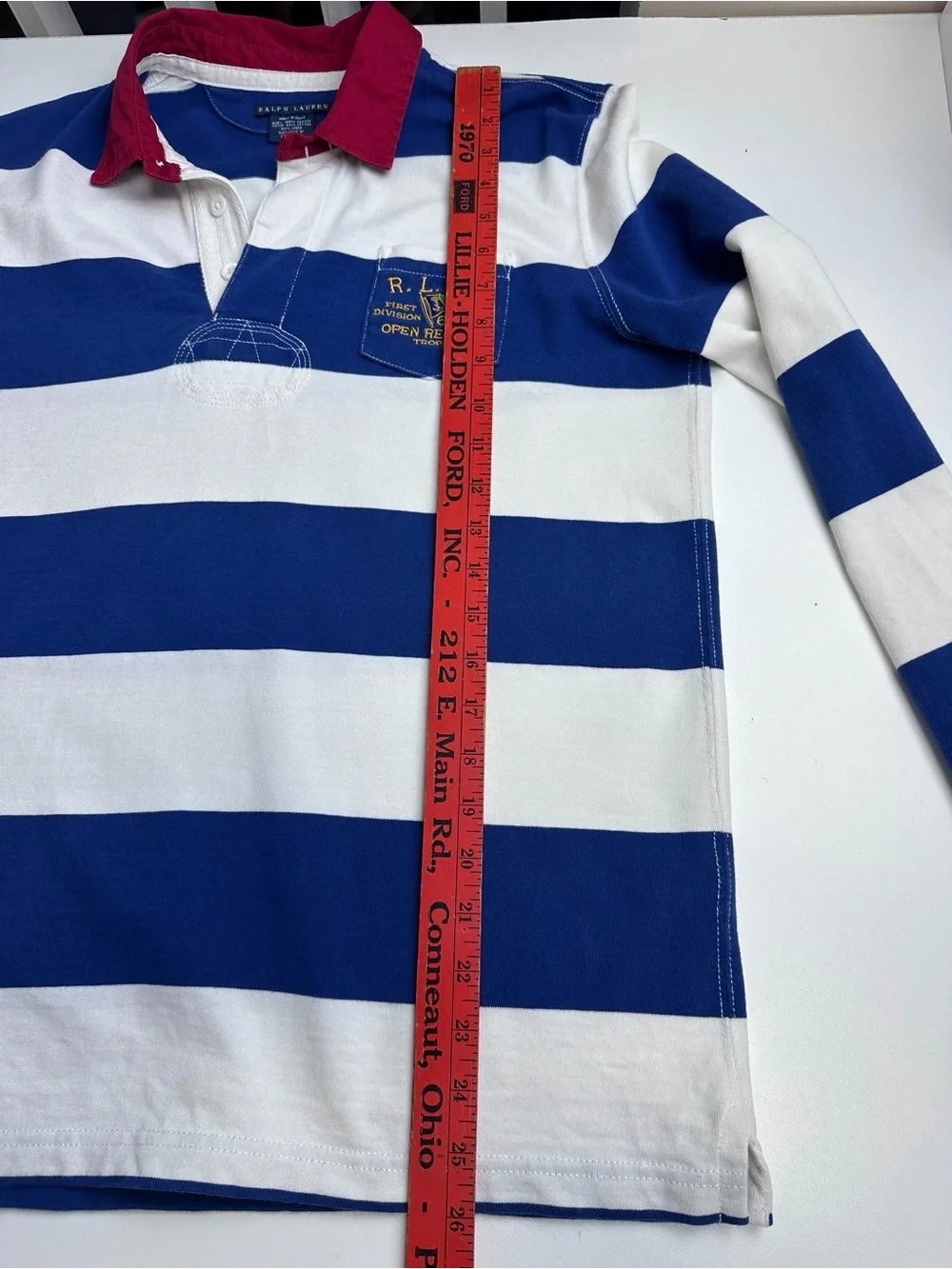 Vintage Women’s Polo Ralph Lauren Nautical Rugby Shirt Size Large Slim Fit - Picture 8 of 16